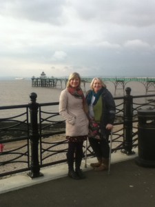 Jane and Deb by the pier